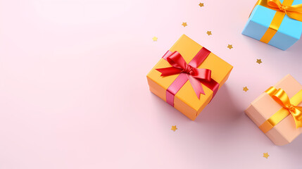 Gift box background with copy space for Christmas gifts, holidays or birthdays