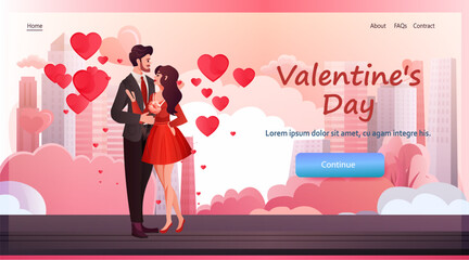 man woman lovers walking together in park happy valentines day celebration concept horizontal