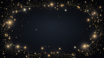 starry frame on transparent background on black background