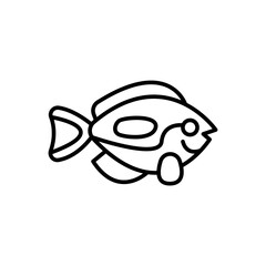 Dory fish outline icons, minimalist vector illustration ,simple transparent graphic element .Isolated on white background