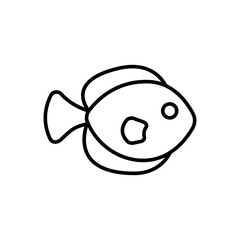 Fish outline icons, minimalist vector illustration ,simple transparent graphic element .Isolated on white background