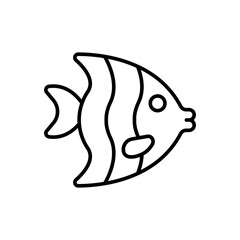Fish outline icons, minimalist vector illustration ,simple transparent graphic element .Isolated on white background