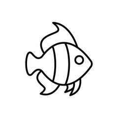 Fish outline icons, minimalist vector illustration ,simple transparent graphic element .Isolated on white background