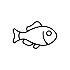 Fish outline icons, minimalist vector illustration ,simple transparent graphic element .Isolated on white background
