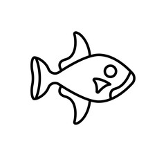 Fish outline icons, minimalist vector illustration ,simple transparent graphic element .Isolated on white background