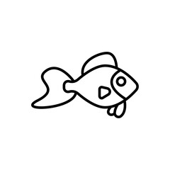 Fish outline icons, minimalist vector illustration ,simple transparent graphic element .Isolated on white background