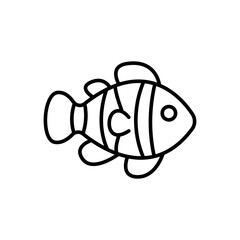 Clownfish outline icons, minimalist vector illustration ,simple transparent graphic element .Isolated on white background