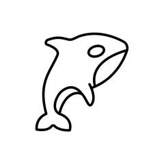 Orca outline icons, minimalist vector illustration ,simple transparent graphic element .Isolated on white background