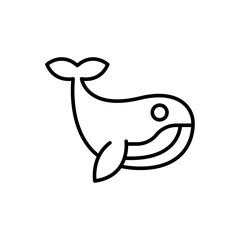 Whale outline icons, minimalist vector illustration ,simple transparent graphic element .Isolated on white background