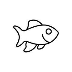 Fish outline icons, minimalist vector illustration ,simple transparent graphic element .Isolated on white background