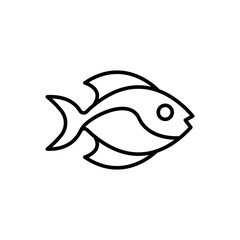 Fish outline icons, minimalist vector illustration ,simple transparent graphic element .Isolated on white background