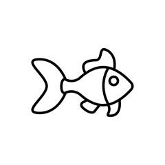 Fish outline icons, minimalist vector illustration ,simple transparent graphic element .Isolated on white background
