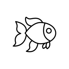 Gold fish outline icons, minimalist vector illustration ,simple transparent graphic element .Isolated on white background