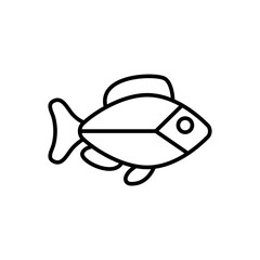 Fish outline icons, minimalist vector illustration ,simple transparent graphic element .Isolated on white background