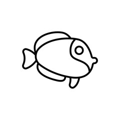 Fish outline icons, minimalist vector illustration ,simple transparent graphic element .Isolated on white background