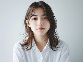 清純な笑顔の若い日本人女性 - obrazy, fototapety, plakaty