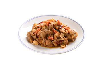 Spicy santol salad with dry shrimp and peanut, Local Thai food (Tum kraton)