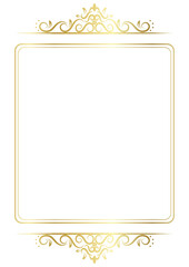 Vintage gold border, A4 size, for decorating paper edges.
