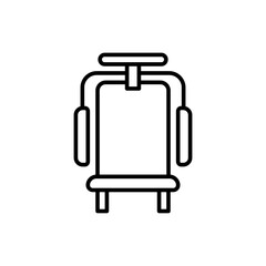 Chest press outline icons, minimalist vector illustration ,simple transparent graphic element .Isolated on white background