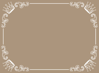 王冠を使ったアンティークな装飾フレーム。ベクター素材