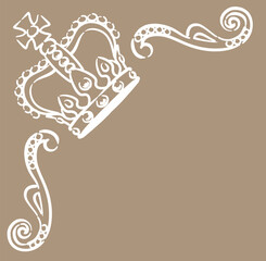 王冠を使ったアンティークな装飾。フレームが作れます。ベクター素材