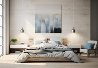 decorated bedroom, in the style of contemporary scandinavian art, living materials