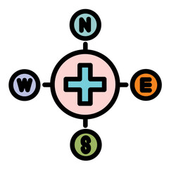 Fototapeta premium Cure Compass Icon