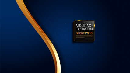 Elegant Golden Lines on Deep Blue Luxury Abstract Design Background with Shadow Gradients for Perfect for Marketing Materials, Banners, Flyers, Websites, Stylish, Modern Composition.