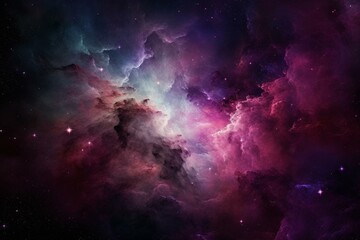 Fototapeta na wymiar A colorful nebula with shades of pink and purple. Generative AI