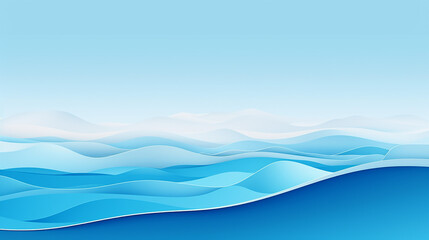 simple curve paper wave abstract blue sea and beach summer background