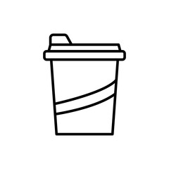 Drink cup outline icons, minimalist vector illustration ,simple transparent graphic element .Isolated on white background