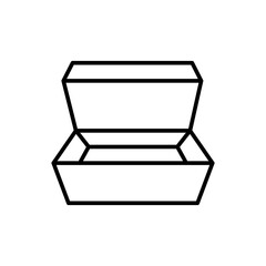 Food box outline icons, minimalist vector illustration ,simple transparent graphic element .Isolated on white background