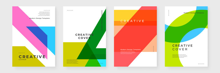 Colorful colourful vector abstract minimalist and modern shapes creative design cover. Minimalist simple colorful poster for banner, brochure, corporate, website, report, resume, and flyer