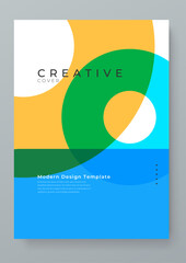 Colorful colourful vector abstract creative cover collection design with shapes. Minimalist simple colorful poster for banner, brochure, corporate, website, report, resume, and flyer