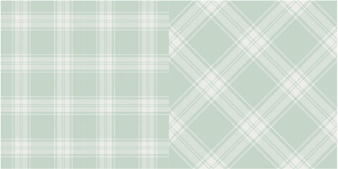 Vector checkered pattern or plaid pattern in green and bw. Tartan, textured seamless twill for flannel shirts, duvet covers, other autumn winter textile mills. Vector Format - obrazy, fototapety, plakaty