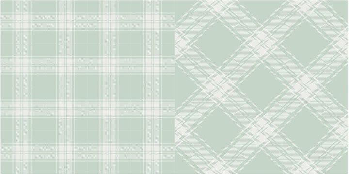 Vector checkered pattern or plaid pattern in green and bw. Tartan, textured seamless twill for flannel shirts, duvet covers, other autumn winter textile mills. Vector Format