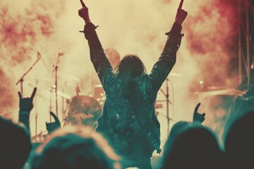 Alternative rock music and the culture of the 90s time, grunge style background. Generative AI.