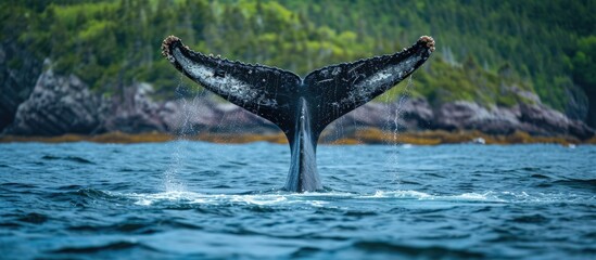 An Atlantic Humpback whale raises its fluke in New England and Newfoundland's rich waters.