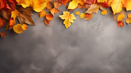 Naklejka na ściany i meble autumn season abstract background. fall yellow leaves