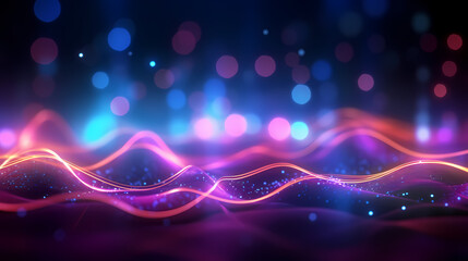 Abstract geometric lines background, technological lines background and light effects, 3D rendering