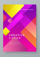 Colorful colourful vector illustration minimalist cover design creative with shapes. Colorful gradient geometric design for poster, banner, brochure, leaflet, cover, magazine, or flyer.