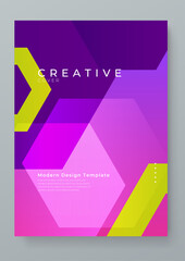 Colorful colourful vector abstract creative cover collection design with shapes. Colorful gradient geometric design for poster, banner, brochure, leaflet, cover, magazine, or flyer.