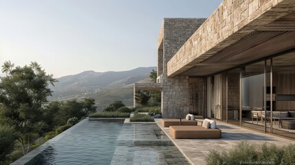 A modern villa in the mountain