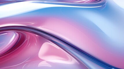 A colorful, glossy glass ribbon with a holographic, curved wave design. Design element is suitable for banners, backgrounds, and wallpapers. AI generated