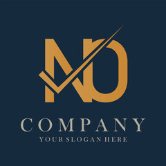 NO Letter Logo Design Template Vector. Creative initials letter NO logo concept.
