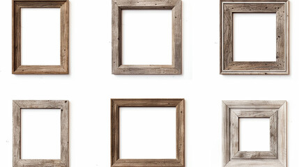 rustic frames illustration on white isolated background