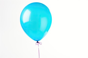 Inflated helium balloon over white background close up for holidays and birthday party decorations