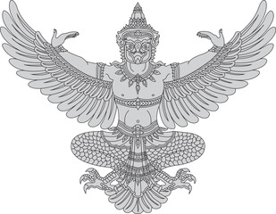 Picture of Phayakrut in traditional Thai pattern for tattooing.