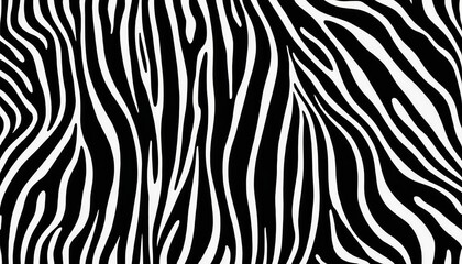 Seamless Monochrome Zebra Fur Pattern for Diverse Uses