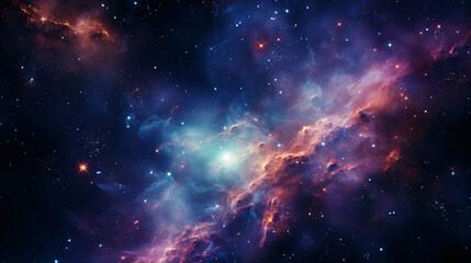 Space nebula with bright colors. - obrazy, fototapety, plakaty